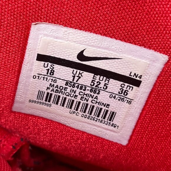 Nike Men's Size 18 Hyperdunk 2016 TB Gym Red White 856483-663 High Top Sneakers - Picture 8 of 8